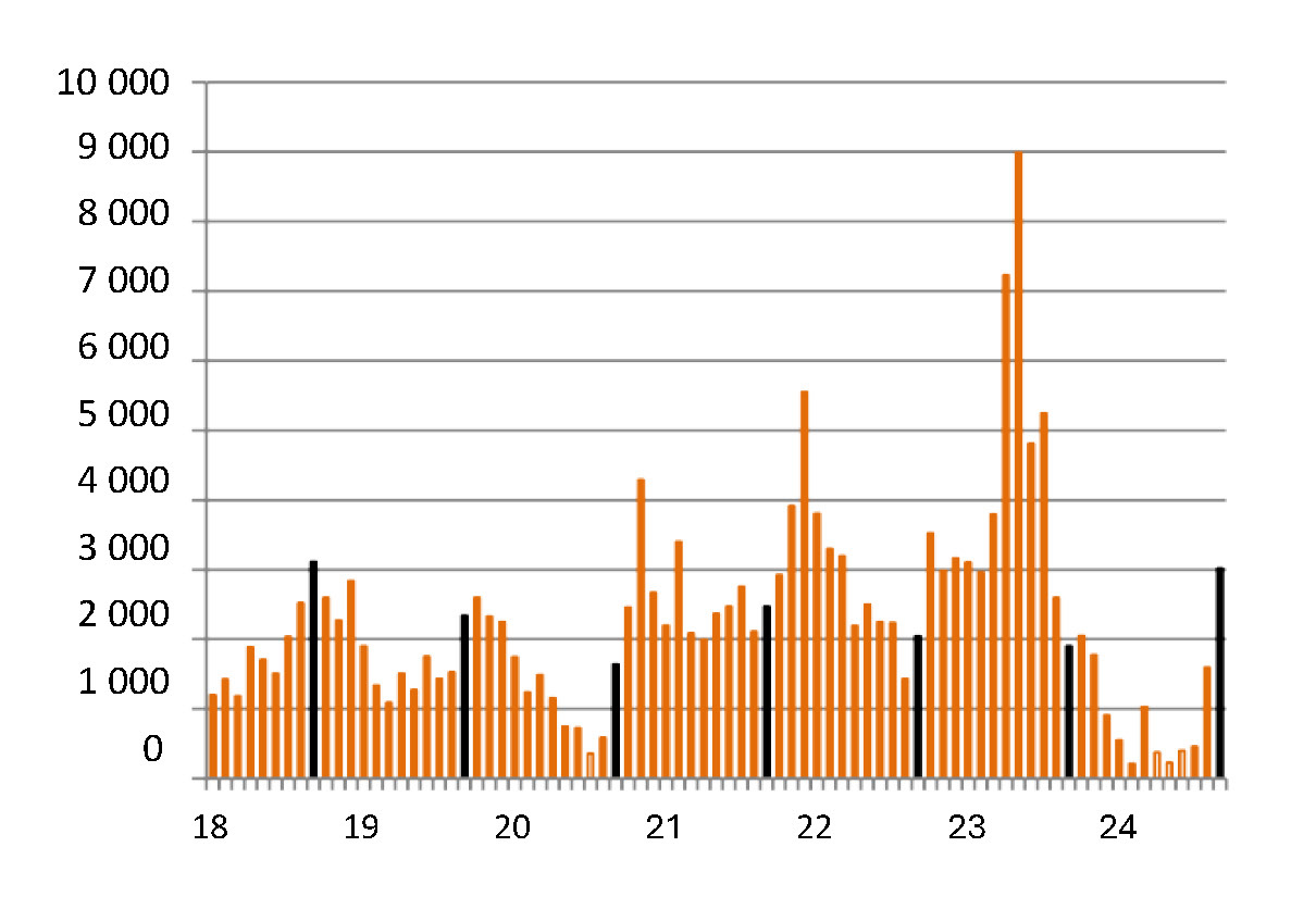 Figure 7: South Africa fry imports in tonnes.