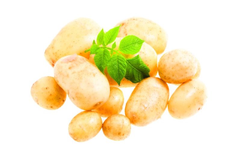 new potatoes, isolated on white background